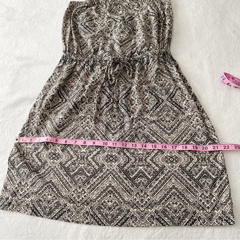 Tribal Print Black & Off White Strapless Mini Dress - Picture 6 of 9